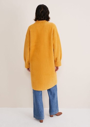 Phase Eight Maddie Balloon Sleeve Fluffy Coats Yellow Canada | KLCZBQ-395